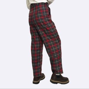 Urban Renewal Red Plaid High Waisted Trousers